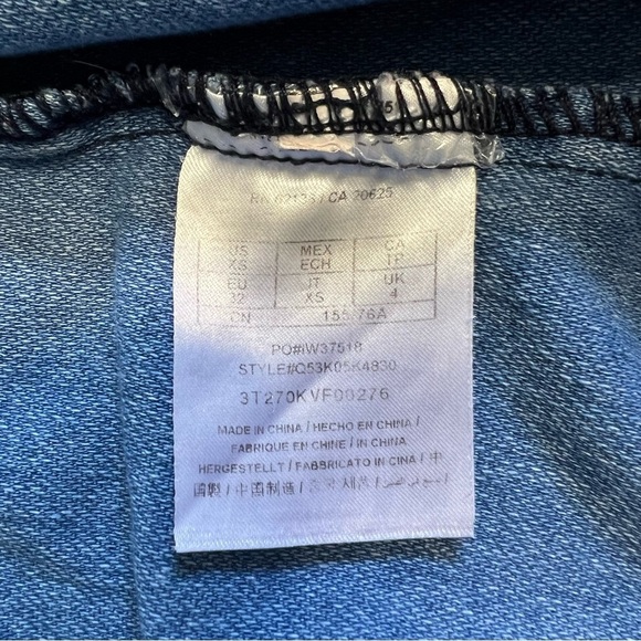 Guess Denim Mid Wash Fitted Short Sleeve Mini Dress Bodycon Stretch Size XS - Picture 12 of 14